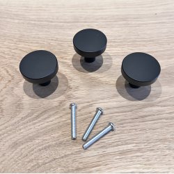 Knage - Rund, sort, 30 mm