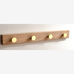 Knagerkke i massiv eg, knager i messing