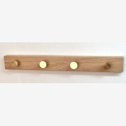 Knagerkke i massiv eg, knager i messing