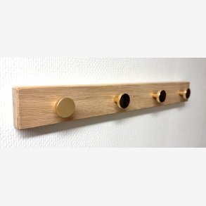 Knagerkke i massiv eg, knager i messing